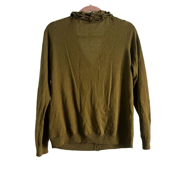 Talbots Womens Cotton Wool Blend Cardigan Sweater Size M Ruffles Button Front - Picture 5 of 6